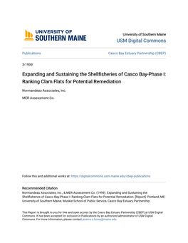 Ranking Clam Flats for Potential Remediation