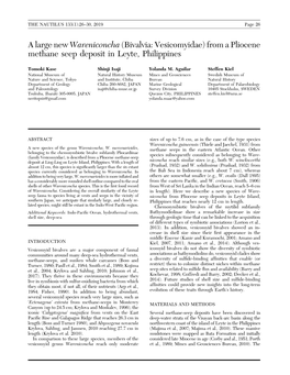 (Bivalvia: Vesicomyidae) from a Pliocene Methane Seep Deposit in Leyte, Philippines