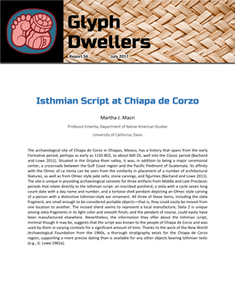 Isthmian Script at Chiapa De Corzo