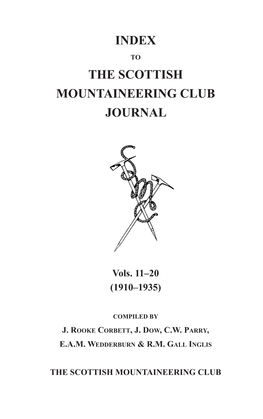 Index the Scottish Mountaineering Club Journal