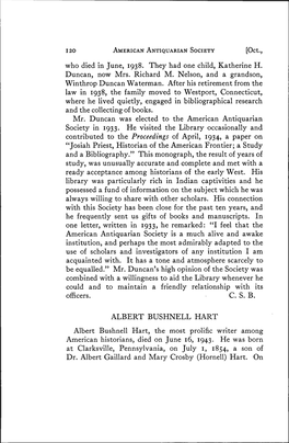 Who Died in June, 1938. They Had One Child, Katherine H. Duncan, Now Mrs