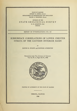 Subsurface Correlations of Lower Chester Strata of the Eastern Interior Basin