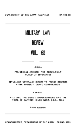 Mllltary LAW Rlevlew VOL. 68