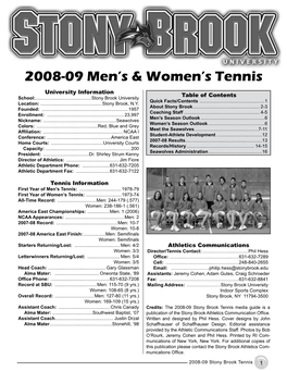 2008-09 Men's & Women's Tennis