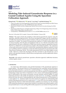 Modeling Tide–Induced Groundwater Response in a Coastal Confined