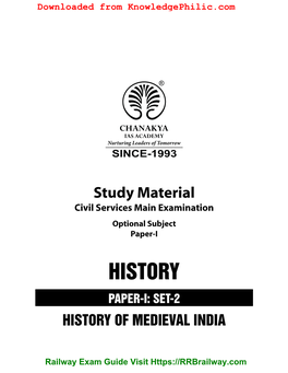 History of Medieval India Paper-I, Set-2.Indd