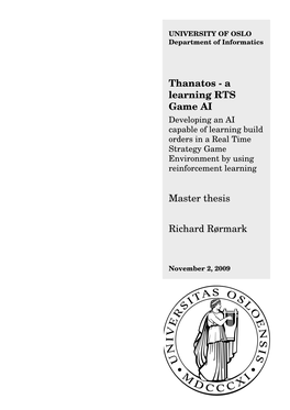 A Learning RTS Game AI Master Thesis Richard Rørmark