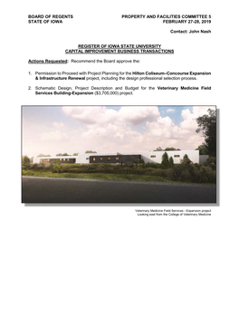 Veterinary Medicine Field Services Building-Expansion ($3,705,000) Project