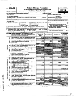 Form 990-PF Return of Private Foundation OMB No