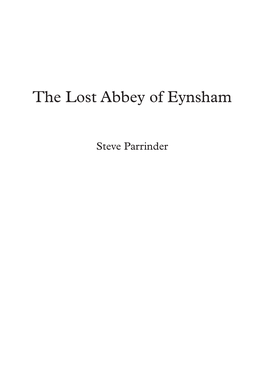 The Lost Abbey of Eynsham