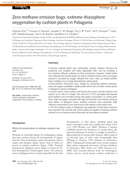 Extreme Rhizosphere Oxygenation by Cushion Plants in Patagonia