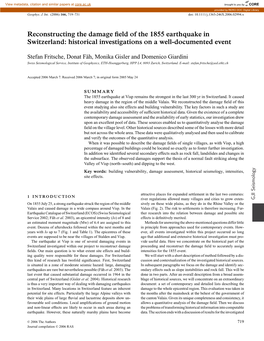 Reconstructing the Damage Field of the 1855 Earthquake in Switzerland