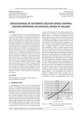 Effectiveness of Automatic Section Speed Control System Operating on National Roads in Poland