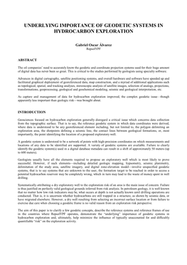 Underlying Importance of Geodetic Systems in Hydrocarbon Exploration