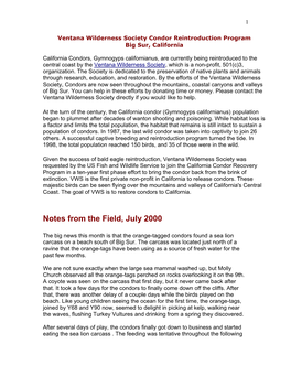 Notes from the Field, July 2000