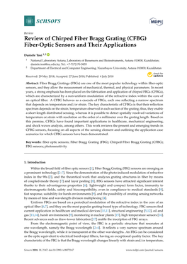 Review of Chirped Fiber Bragg Grating (CFBG) Fiber-Optic Sensors and Their Applications