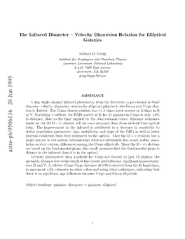 The Infrared Diameter--Velocity Dispersion Relation for Elliptical