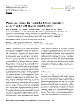 Article Is Available Online M., Rost, B., Rickaby, R