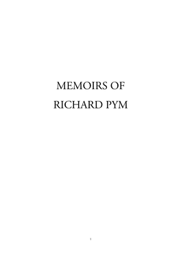 Memoirs of Richard Pym