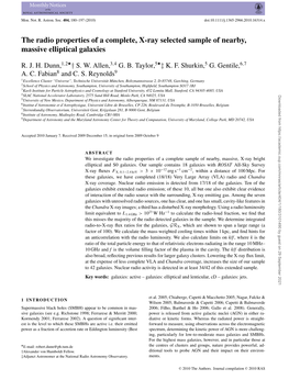 The Radio Properties of a Complete, X-Ray Selected Sample of Nearby, Massive Elliptical Galaxies