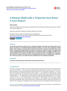 A Human Skull with a Tripartite Inca Bone: a Case Report