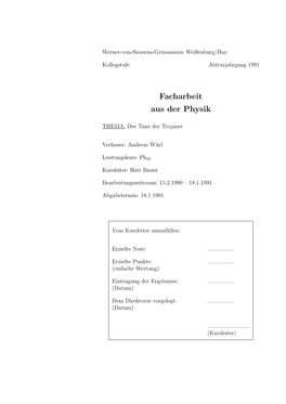 Facharbeit Aus Der Physik