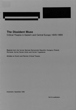 E Balie Theater Instituut Nederland the Dissident Muse Critical Theatre In