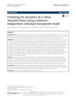 Predicting the Dynamics of a Native Araucaria Forest Using a Distance-Independent Individual Tree-Growth Model