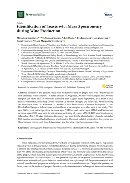 Identification of Yeasts with Mass Spectrometry During Wine Production