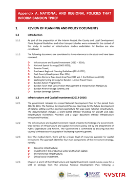 National and Regional Policies That Inform Bandon Tprep