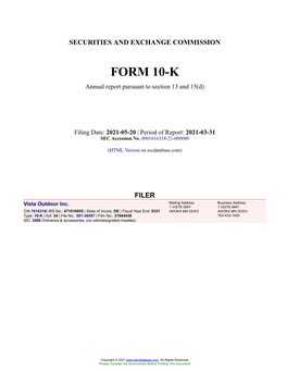 FORM 10-K Annual Report Pursuant to Section 13 and 15(D)
