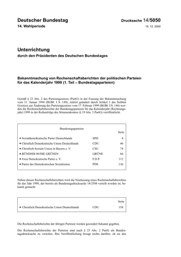 Deutscher Bundestag Unterrichtung