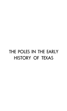 The Poles in the Early History of Texas