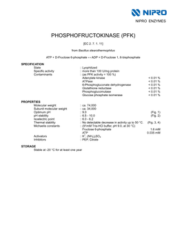 Phosphofructokinase (Pfk)