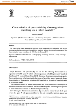 Characterization of Spaces Admitting a Homotopy Dense Embedding Into a Hilbert Manifold *