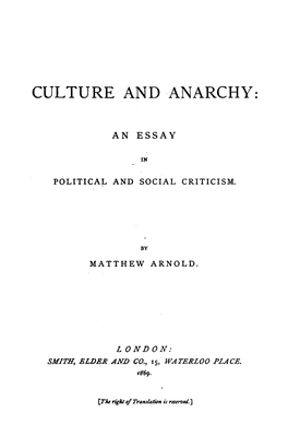 Culture and Anarchy