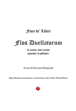 Flos Duellatorum in Armis, Sine Armis Equester Et Pedester