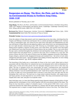 Rangarajan on Zhang, 'The River, the Plain, and the State: an Environmental Drama in Northern Song China, 1048–1128'