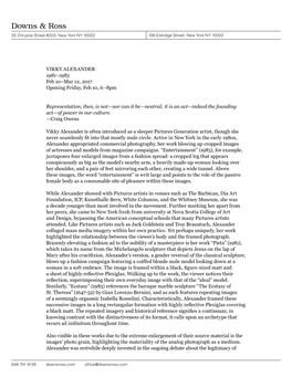 VIKKY ALEXANDER 1981–1983 Feb 10–Mar 12, 2017 Opening Friday, Feb 10, 6–8Pm