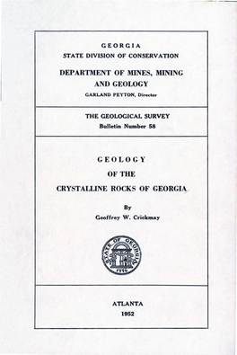 B-58 Geology of the Crystalline Rocks of Georgia