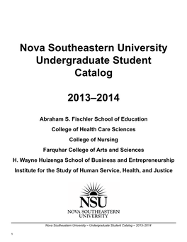 2013-2014 Undergraduate Catalog