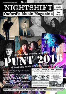 May Oxford’S Music Magazine 2016