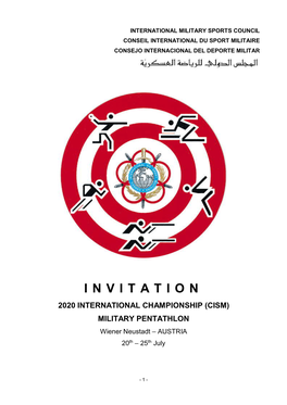 INVITATION 2020 INTERNATIONAL CHAMPIONSHIP (CISM) MILITARY PENTATHLON Wiener Neustadt – AUSTRIA 20Th – 25Th July