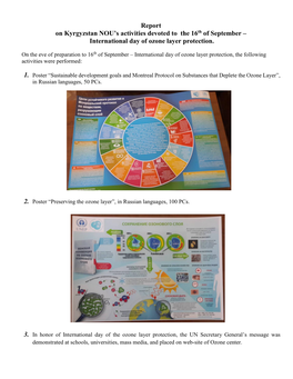 Report on Kyrgyzstan NOU's Activities Devoted to the 16Th of September