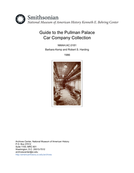 Guide to the Pullman Palace Car Company Collection