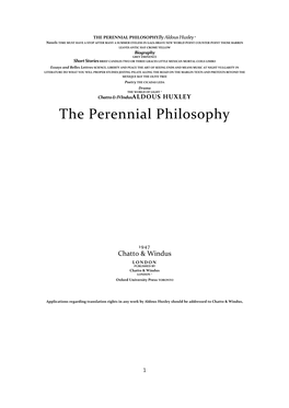 The Perennial Philosophy