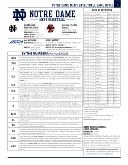 Notre Dame Game Notes at Boston College