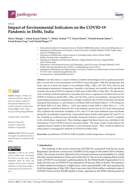 Impact of Environmental Indicators on the COVID-19 Pandemic in Delhi, India