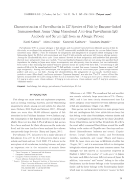 抗カエル Pa 抗体および患者血清を用いた Elisa による 127 魚種の パルブアルブミンのアレルゲン性評価