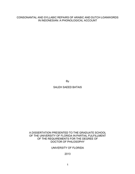 University of Florida Thesis Or Dissertation Formatting Template